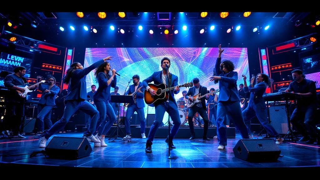 David Byrne Brings Colour and Choreography to Colbert Stage